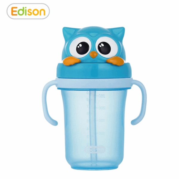 Edison No-Spill 3D Straw Cup 2 - Blue owl - Image 3